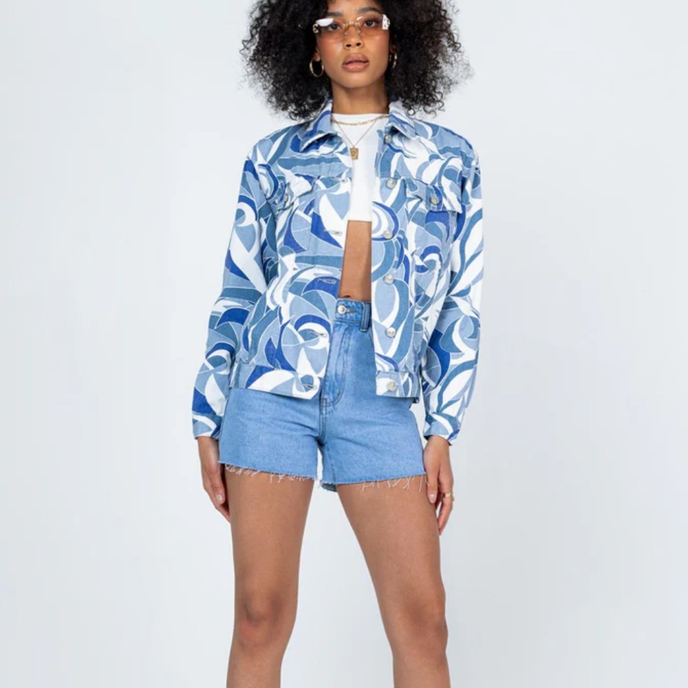 Patterned jean jacket